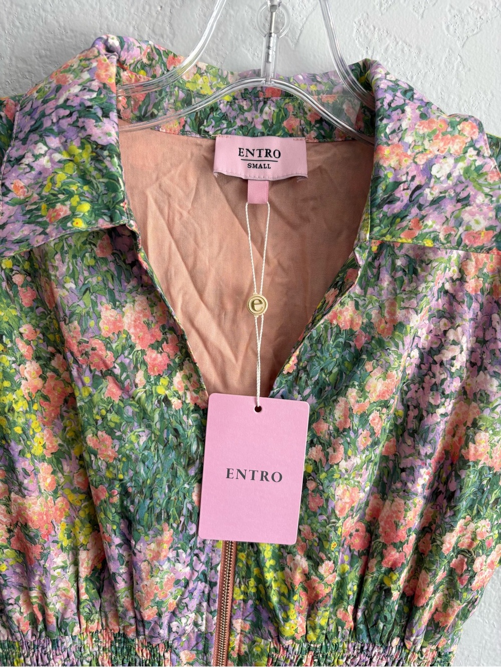 ❤️NEW entro Floral Zip-Front Midi Dress in Green and Orange - Picture 2 of 10
